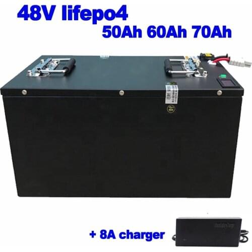 48v 50Ah 60Ah 70Ah Lifepo4 Lithium battery Electric Bike mobility scooter ebike 50A BMS Telecom base station AGV + 8A Charger