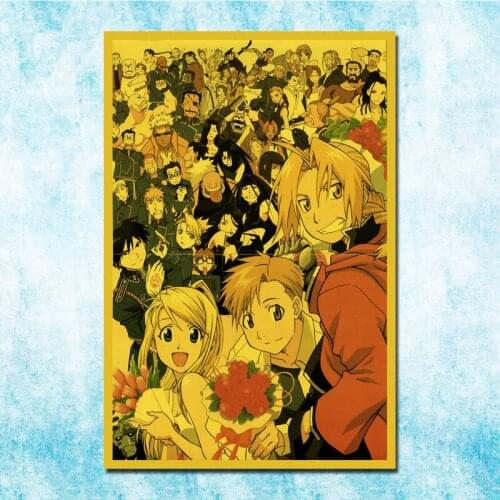 Anime Fullmetal Alchemist Edward Elric Roy Vintage Posters Art Silk Poster Canvas Retro Print For Home Room Decor Decoration-031