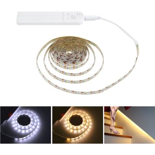 ANBLUB 1M 2M 3M Wireless Motion Sensor LED Strip Night light Battery Powered Under Bed lamp For Closet Wardrobe Cabinet Stairs