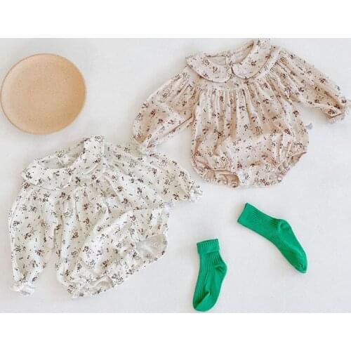 0-3Yrs Infant Baby Rompers Baby Girls Long Sleeve Floral Clothes Rompers 2020 Spring Autumn Baby Girls Rompers