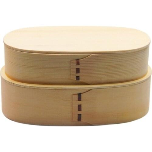 Double Layers Wood Lunch Box Japanese Portable Bento Boxes Food Container with Compartment Picnic Wooden Case