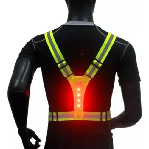 Elastic LED Cycling Runnning Vest Adjustable Visibility Reflective Vest Stripes Night Sports Safety Cycling Elastic Belt