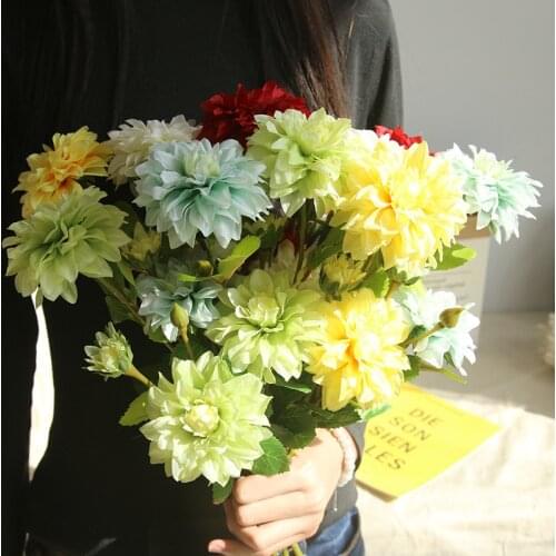 Artificial flower dahlia manufacturers home decoration wedding holding flowers road lead flower wall plant fake flowers