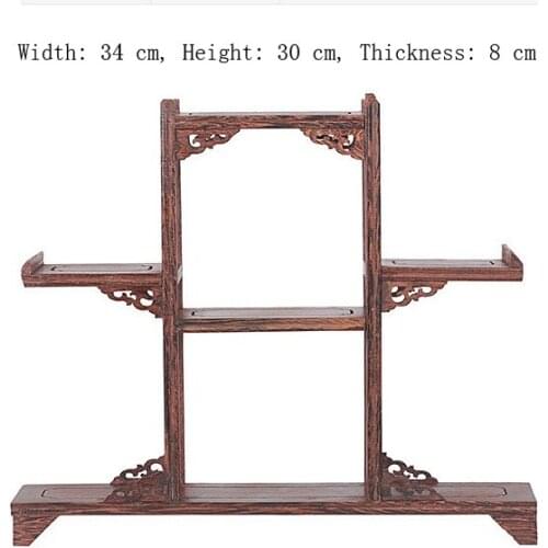 Exquisite Chinese Decoratable Classical Handmade Wenge Wooden Display Stand Shelf No.5