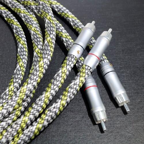 Hifi Audio Musical Instrument Cables 2 core Pure Copper OFC Shield 2RCA To 2RCA Audio Signal Cable Wire Line Cord