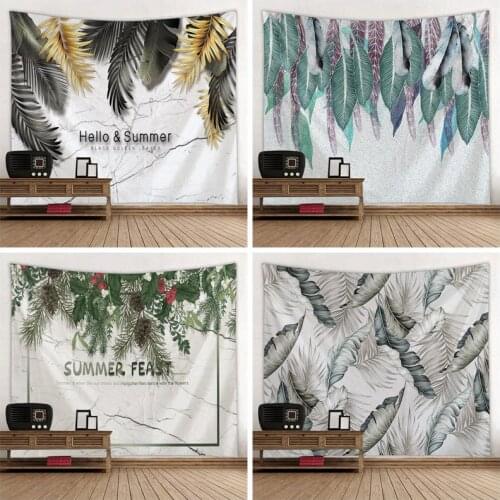 Creative 3D Printing Tropical Leaf Concise Pattern Tapestry Wall Hanging For Home Decoration Living Room Bedroom Wall Art
