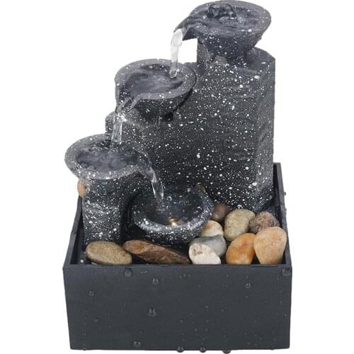 Indoor Reiki Meditation Fountain With Pebble Bag Waterfall Stylish Fountain With Light Stylish Desktop Decoration For Home
