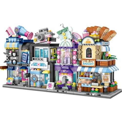 LOZ street building blocks educational toys small particle building blocks boys and girls gifts spell inserted childrens toys