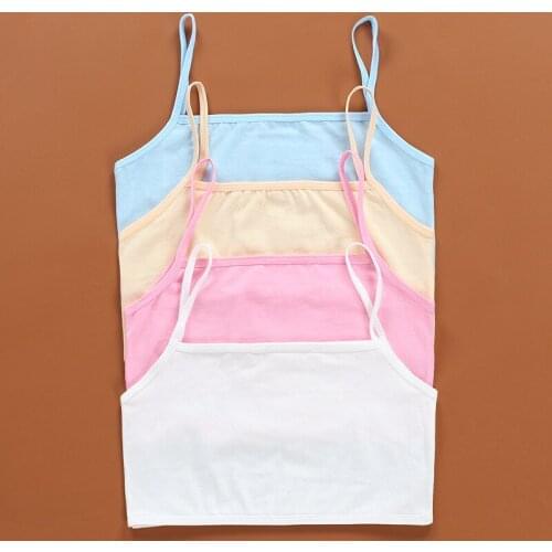 Girl small vest cotton sling solid color summer thin clothing childrens primary school childrens bra