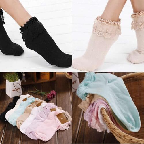 Princess Girl Cute Sweet Women Ladies Vintage Lace Ruffle Frilly Ankle Socks New