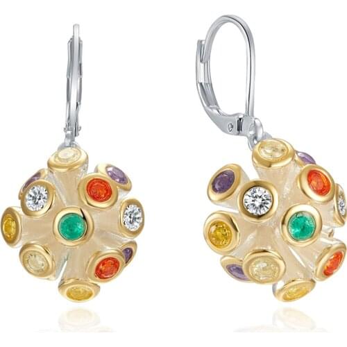 Lovely Multi CZ Dangle Earrings Cute Jewellery Silver-Color Trend Jewelry Stunning earring for Women