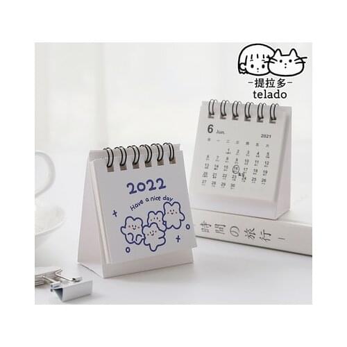 2021-2022 cartoon cute mini office calendar diary planner day agenda planning marker student school desk calendar supplies