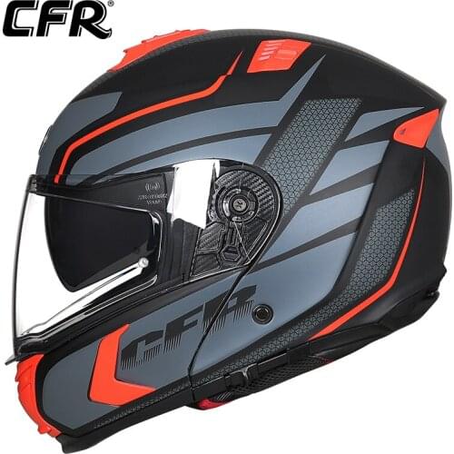 CFR motorcycle helmet mens and womens double lens glass fiber Unveiling helmets four seasons fog proof glass fiber full helmet
