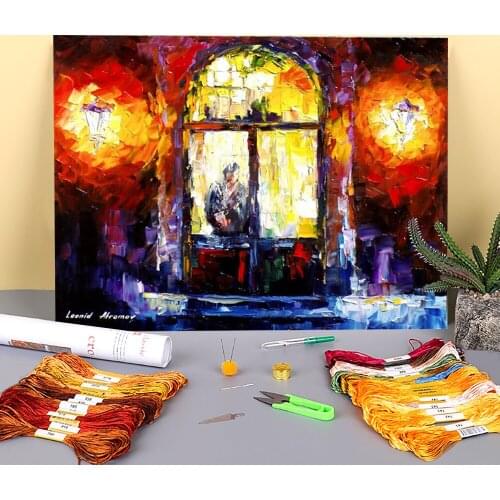 Loneliness Printed 11CT Cross-Stitch DIY Embroidery Full Kit DMC Threads Handicraft Knitting Craft Hobby Floss Magic Decor