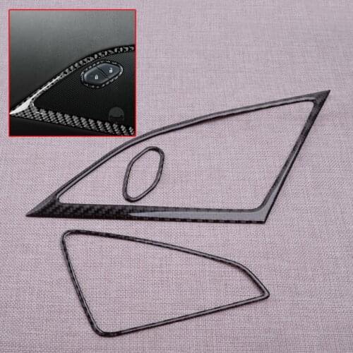 3Pcs/Set Car Carbon Fiber Door Speaker Interior Sticker Trim Cover LHD Fit For Corvette C7 2014 2015 2016 2017 2018 2019
