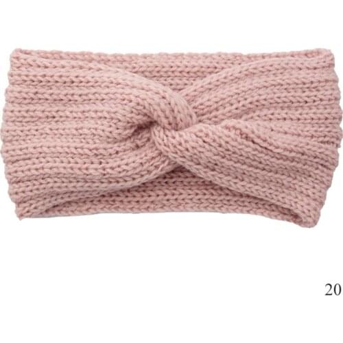 Solid Color Headband Crochet Knitted Hair bands Solid Turban Wide Stretch Cross Headband Fashion Bandana Girls hair accessories