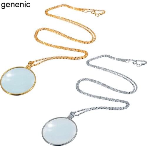 Retro Utility Monocle Lens Necklace With 6x Magnifier Coin Magnifying Glass Pendant Necklace Fashion Jewelry For Women Men