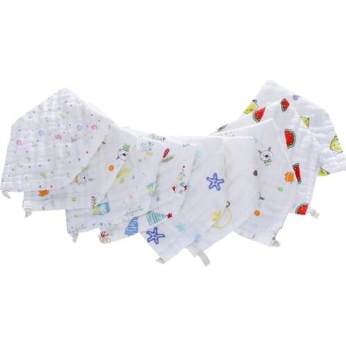 New 8-layer baby towel bays and girls baby bib cartoon printing towel