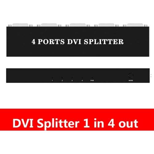 1x2 1x4 DVI Splitter DVI-D Distributor 1 in 2/4 Out 1920*1440 for Engineering Projector Monitor
