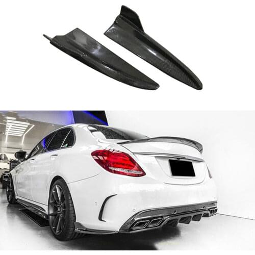 Carbon Fiber Material Rear Bumper Lip Splitters Flaps Apron For Mercedes Benz C Class W205 C205 C63 AMG Sedan 4 Door 2015-2019