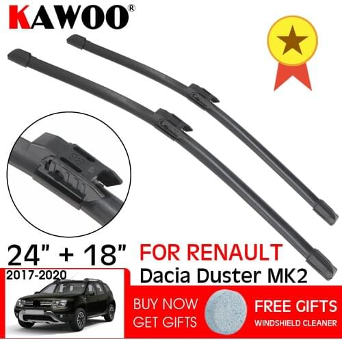 Car Wiper Front Car Wiper Blade Blades for Renault Duster MK2 2017-2020 Windshield Windscreen Window 24"+18" LHD RHD