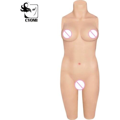 CYOMI C CUP Silicone Shemale Fake Vagina 5-point Bodysuit Crossdreesr Breast Silk Cotton Boobs Transgender Drag Queen 1G