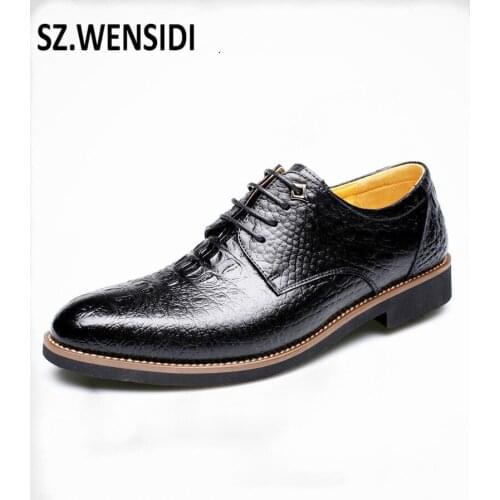 SZ.WENSIDI Quality Soft Breathable mens Flats Lace-Up Shoes casual massage shoes nice new style Men black brown dermis shoes