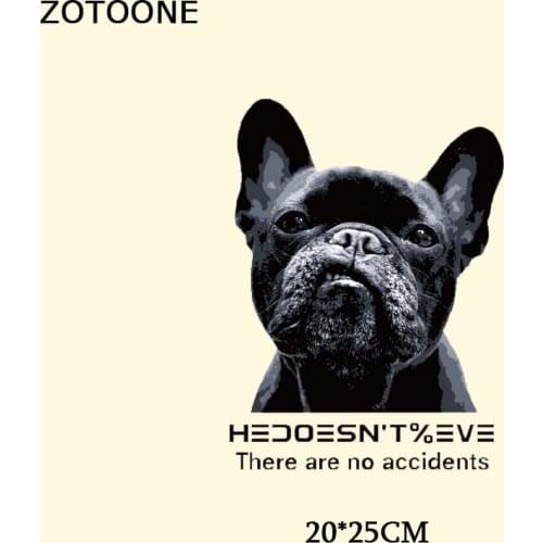 ZOTOONE Iron On Letters Patch Heat Transfers For Clothes T-shirt Iron On Dog Patch Thermal Transfers Paper Applique Heat Press D