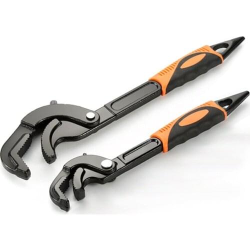 Universal Pipe Wrench Auto Lock Adjustable Plumber Large Open End Wrench Faucets Spanner Repair Tool for Water Pipe