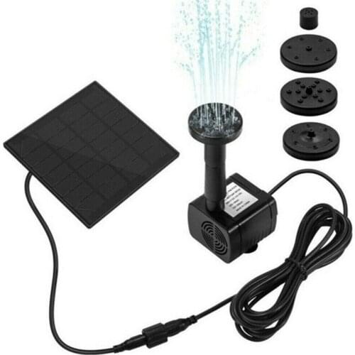 Solar Panel Powered Water Fountain Pool Pond Garden Water Sprinkler Sprayer with Water Pump & 4 Spray Heads for Bird Bath Patio