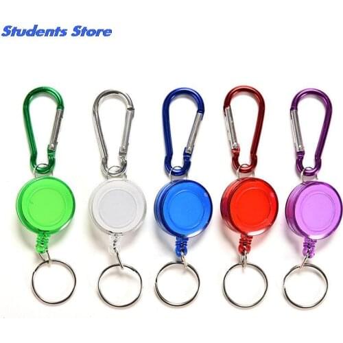 Retractable Pull Badge Reel ID Lanyard Name Tag Card Badge Holder Reels Zinc Alloy ABS Plastic Key Ring Clips