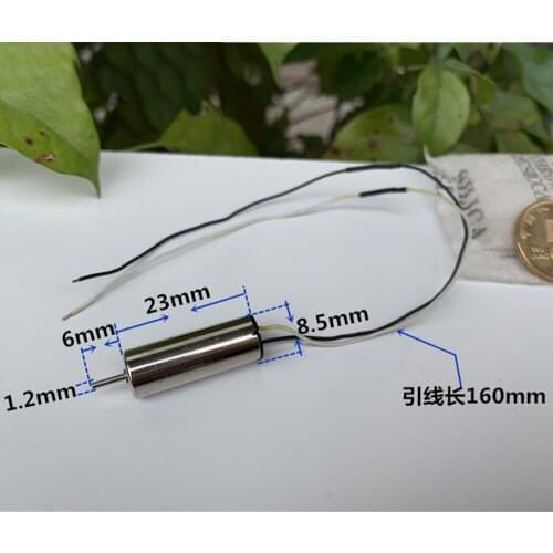 1PCS 8523 Coreless Motor 85*23mm DC 3V 3.7V 50000RPM Ultra-High Speed Strong Magnetic CW CCW 1.2mm Shaft DIY Drone Quadcopter