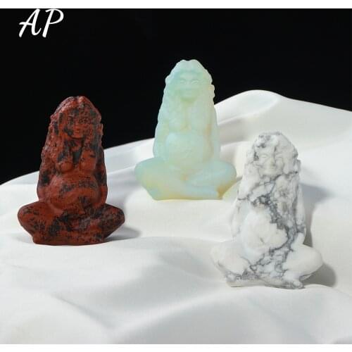 1PC Crystal Opal Crafts Hand Carved Gemstones Mother of the earth Crystal carvings Gaia statue Home Furnishings ornaments