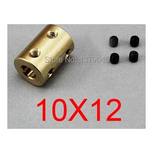 10mm to 12mm 10x12 rigid coupling CNC Motor Copper Shaft Coupling brass Coupler, model ship model airplane Motor connector