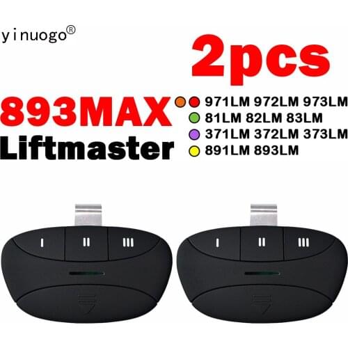 2 pack Liftmaster 893MAX 3 Button Visor Remote Control Garage Door Opener