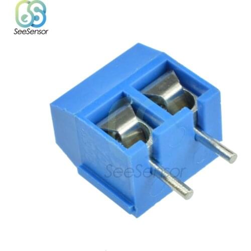 20Pcs/lot KF301-2P KF301-3P KF301-5.0-2P KF301 2Pin 3Pin 5.0mm Straight Pin Screw PCB Terminal Block Connector Blue