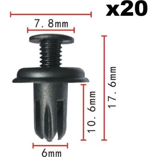 20x Nylon Fastener Retainer Clip Bumper For Honda / Screw expansion buckle