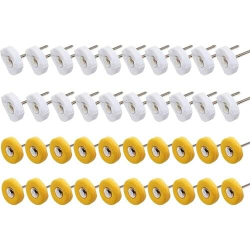 40 Pieces Buffing Wheels for Polishing Buffer Wheel Watch Jewelry Polish Rotary Drill Tool Accessories 3mm Mandrel