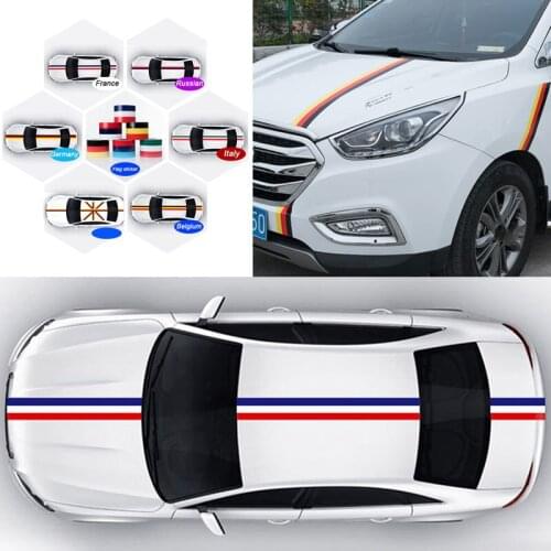 5M x 15cm/7.5cm Car Stickers Vinyl Flag Strip Car Motorcycle Bike Decal Laptop Sticker Belgium Russia Italy France Germany Flag