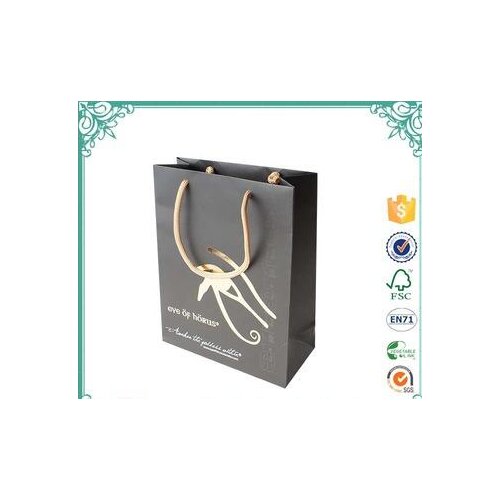 500pcs 32 W x10 D x 26cm H landscape rope handle 250gsm kraft / black cardstock paper shopping bag with custom logo printing