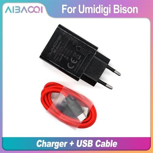 AiBaoQi New USB Adapter Charger EU Plug Travel Switching Power Supply+Usb Cable Data Line For Umidigi Bison/S5 Pro Phone