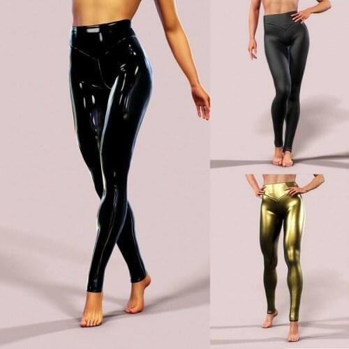 Black Shiny Faux Leather Pants Women High Waist Leggings Autumn Winter Sexy Stretch Bodycon Trousers Womens Pencil Pants