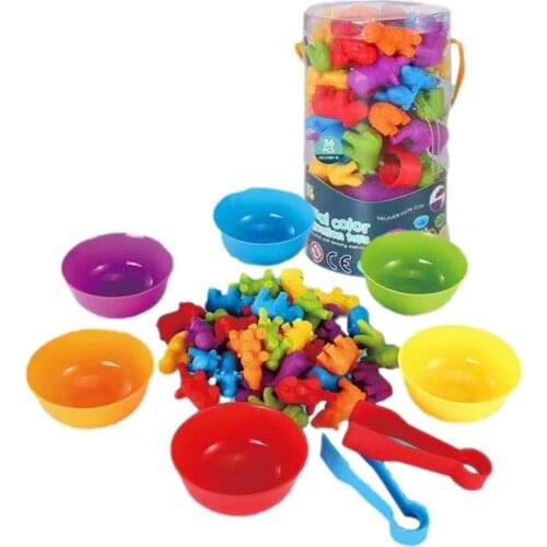 Kid Rainbow Matching Game Animal Cognition Color Toys Montessori Number Cognition Rainbow Matching Game Educational Toys