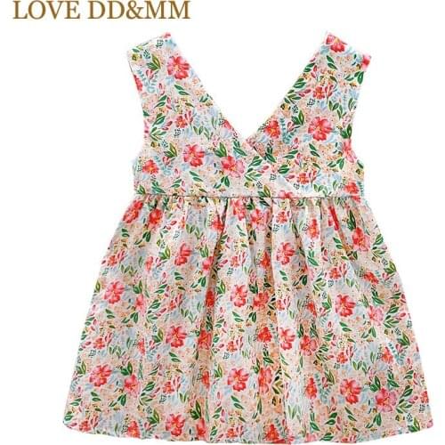 LOVE DD&MM Girls Dresses 2021 Summer Casual Flower Bow Dress Costumes Kids Sweet Outfits Baby Vestidos Children Clothing 3-8 Y