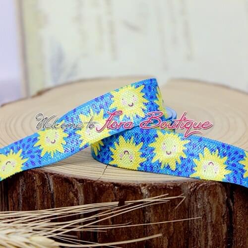 FLRA ElasticSunshine heat transfer printing elastic for DIY baby headband and girl hair accessories