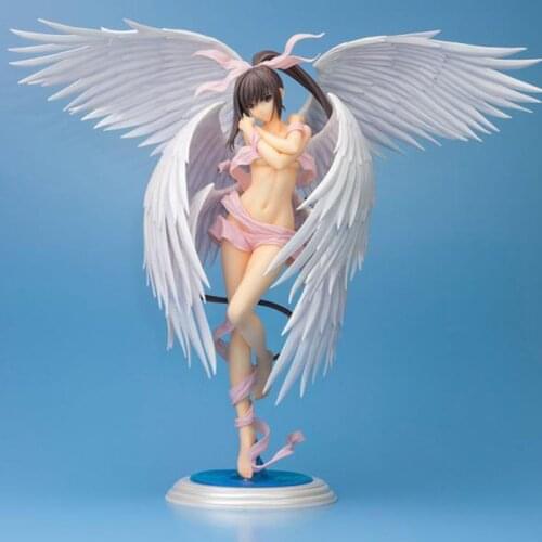 35CM Japan Anime Figures Skytube Shining Ark Seraphim Sakuya Mode Violet Sexy Angel Action Figure Feather PVC Collection Model