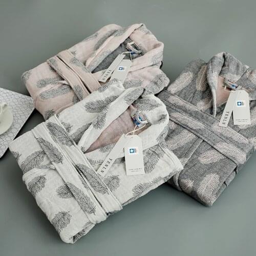 Casual Home Wear Feather Gauze Robe 100% Cotton Robe Bath Robe Women Soft highly absorbent Robe Females Ventilation халат 2020