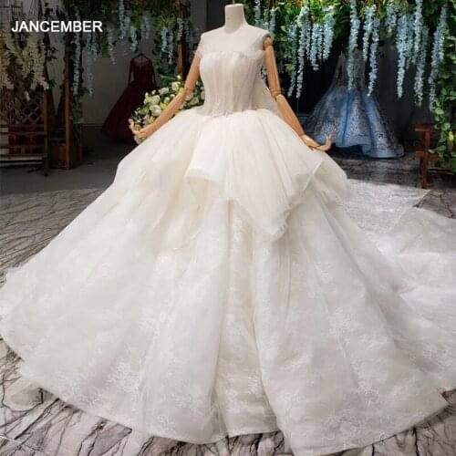 HTL1294 Bead Applique Wedding Gowns Peplum Long Train Wedding Dress 2020 Ball Gown Off Shoulder church dresses for women