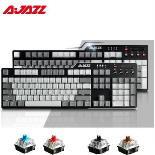 Ajazz AK35I Gaming Mechanical Keyboard 104 Key Backlight Macro Programming Ergonomic Wired Keyboard for Tablet Desktop Pro Gamer