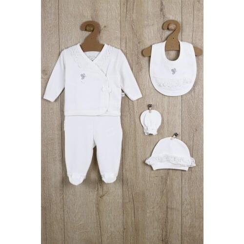 Newborn Baby Clothes Romper Set Cotton Basic Essentials Lacy Pearly Crowned 3 Piece Layette Wellcome Home Gift 0-3 Month